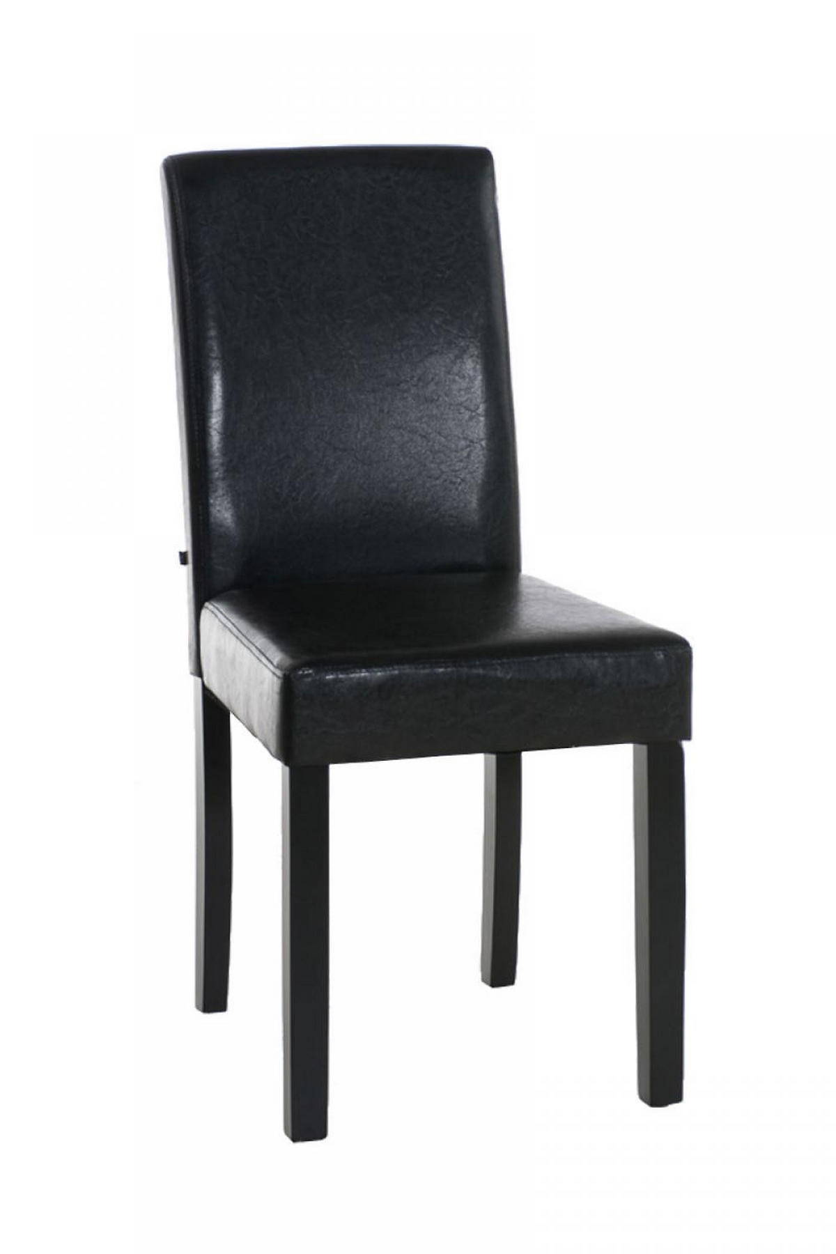 STUHL Lederlook braun - Schwarz/Braun, Holz/Textil (41/91/47cm) - CLP