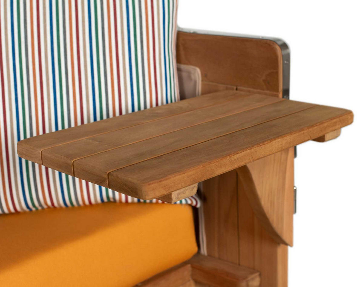 STRANDKORB XXL Düne Grande Teak Banana - Gelb/Braun, Metall (142/170/95cm) - Mr. Deko