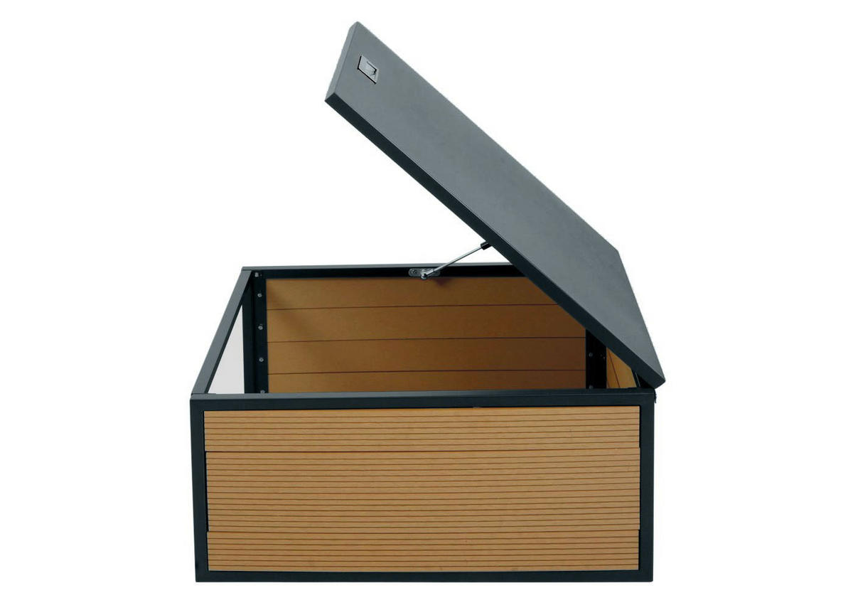 MÄHROBOTER-GARAGE mit Deckel 35x60x70cm WPC Metall Eiche-Optik - Eichefarben, Metall (60/35/70cm) - PROREGAL