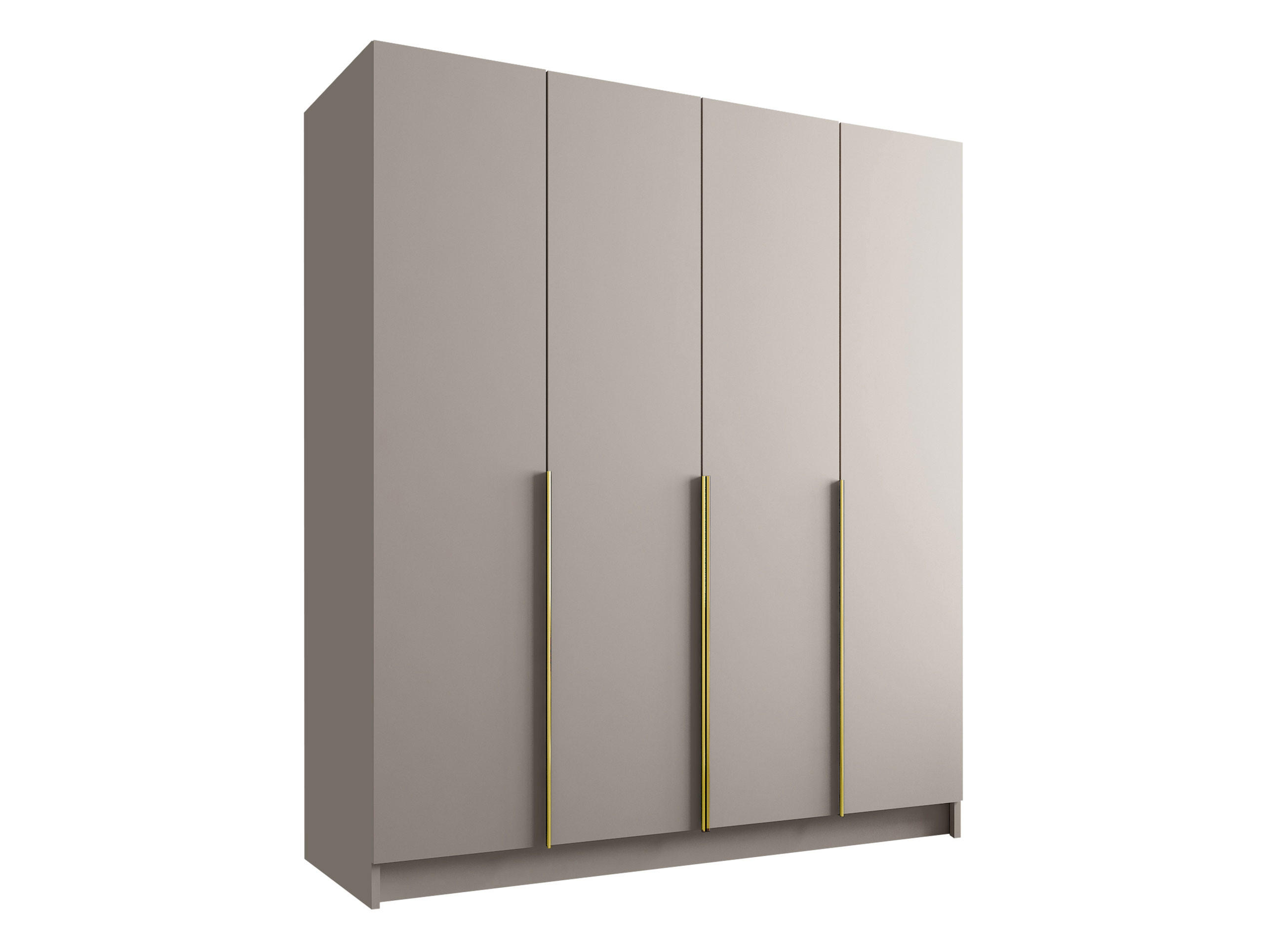 KLEIDERSCHRANK Santi I - Beige/Goldfarben, Holzwerkstoff/Metall (200/215/58cm) - MIRJAN24