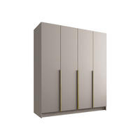 KLEIDERSCHRANK Santi I - Beige/Goldfarben, Holzwerkstoff/Metall (200/215/58cm) - MIRJAN24