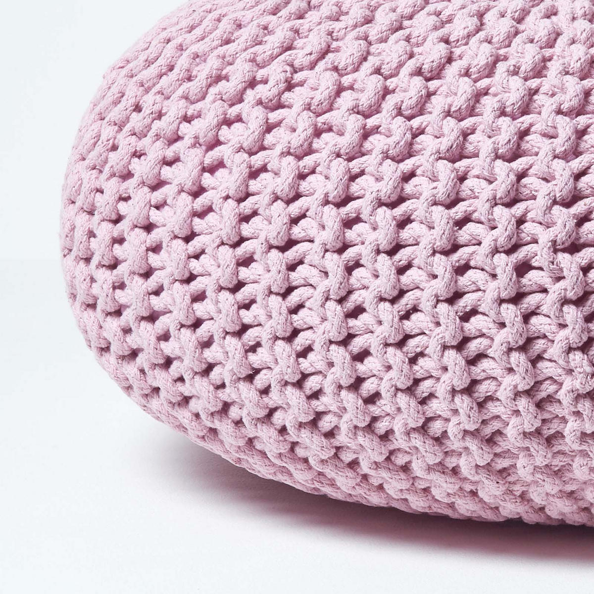 STRICK-POUF rosa, Bodenkissen rund 70/70/23 cm - Rosa, Textil (70/23/70cm) - Homescapes