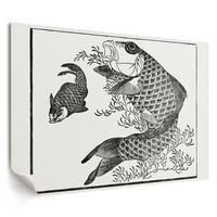 POSTER - 42x29 cm (A3) - Hokusai - Karpfen - Schwarz, Textil (42/29.7/0.1cm) - TULUP