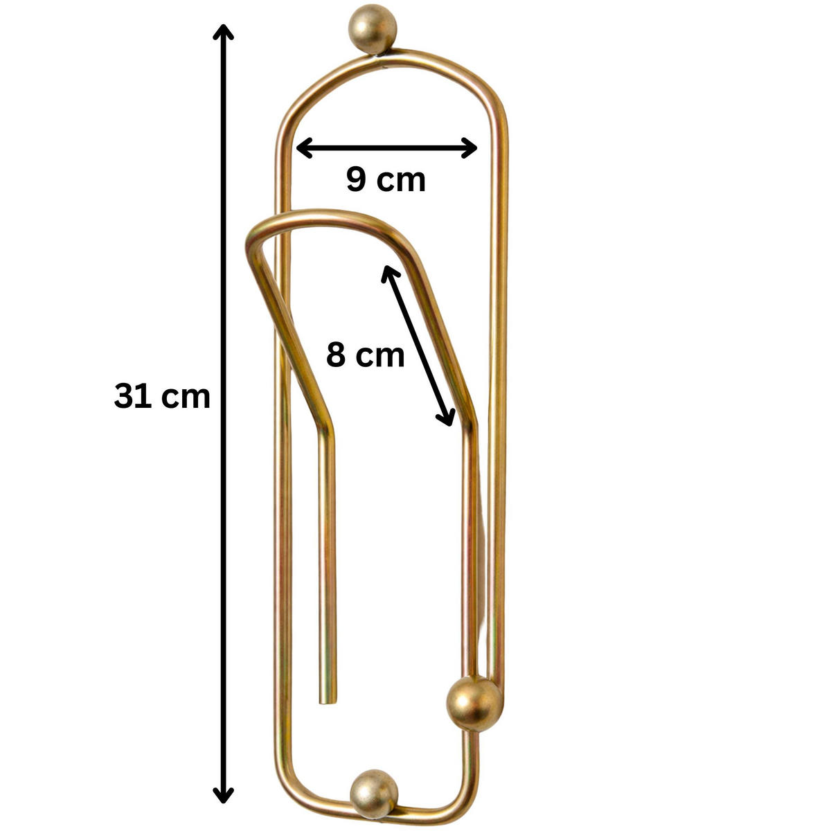 WANDHAKEN Metall Messing 32 cm - Messingfarben, Metall (9/32/8cm)