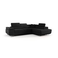 ECKSOFA EMILY mit Schlaffunktion Quelle 100 Rechts - Schwarz, Textil (275/200cm) - Bedante