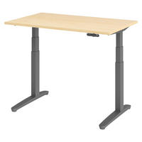 SCHREIBTISCH elektrisch XBHM 80/120/74 cm in Ahornfarben/Graphitfarben - Ahornfarben/Graphitfarben, Holzwerkstoff (80/120/74cm) - bümö
