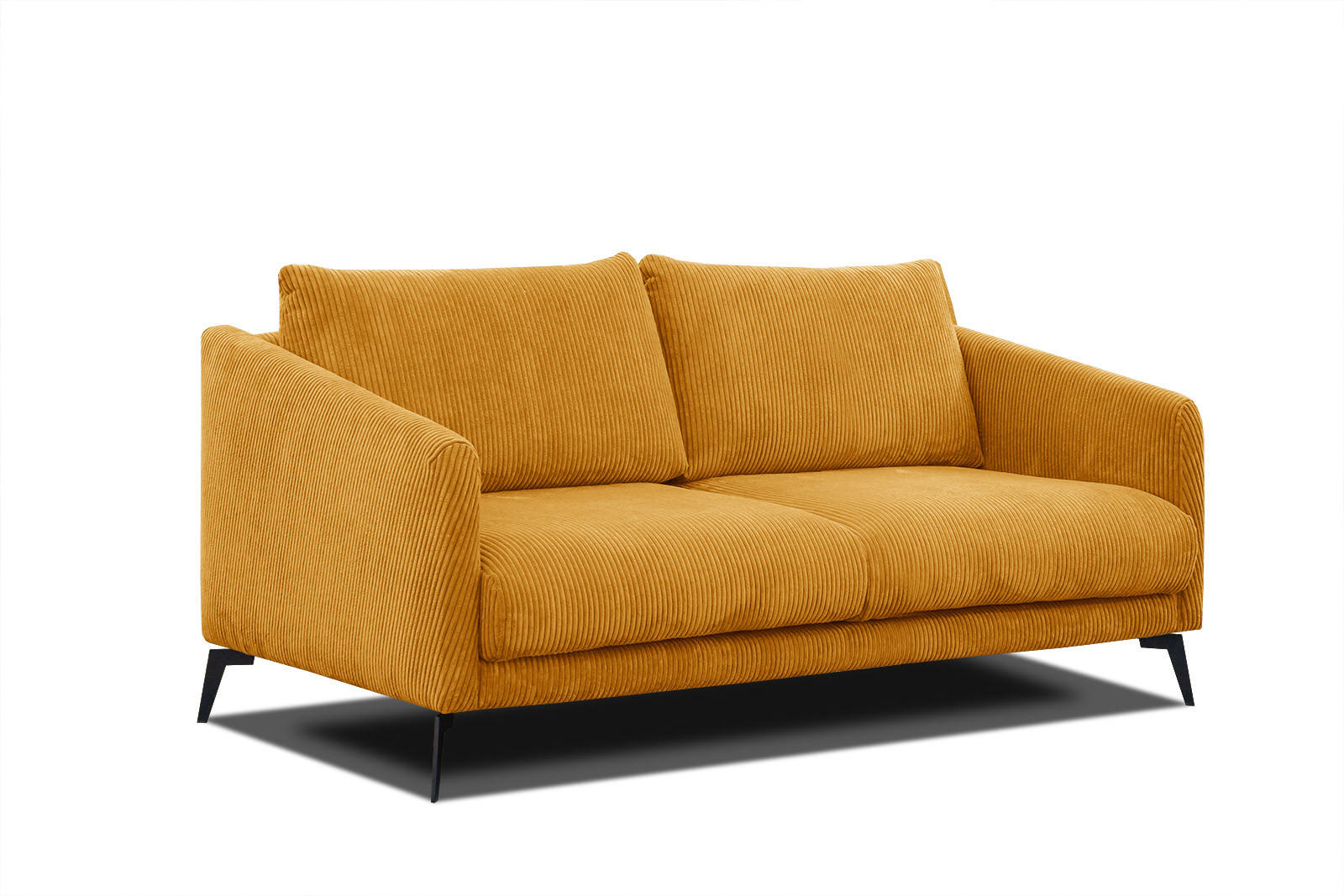 SOFA VILT 2,5-Sitzer, honig - Schwarz/Honig, Holzwerkstoff/Kunststoff (202/89/94cm) - Courtois Laville