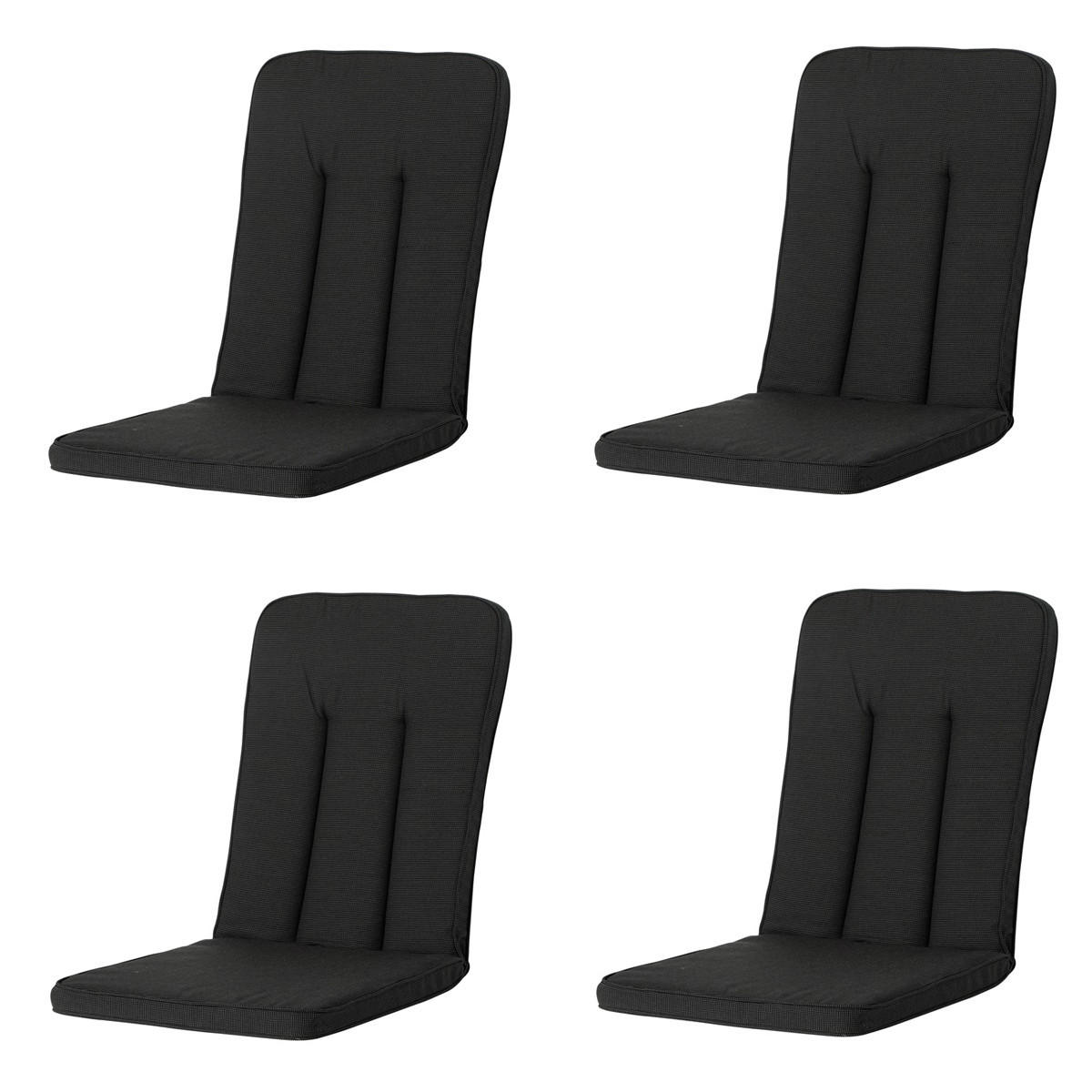 GARTENSTUHLKISSEN Rippe 110/48 cm 4er-Set - Schwarz, Textil (48/5.5/110cm) - Madison