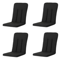 GARTENSTUHLKISSEN Rippe 110/48 cm 4er-Set - Schwarz, Textil (48/5.5/110cm) - Madison
