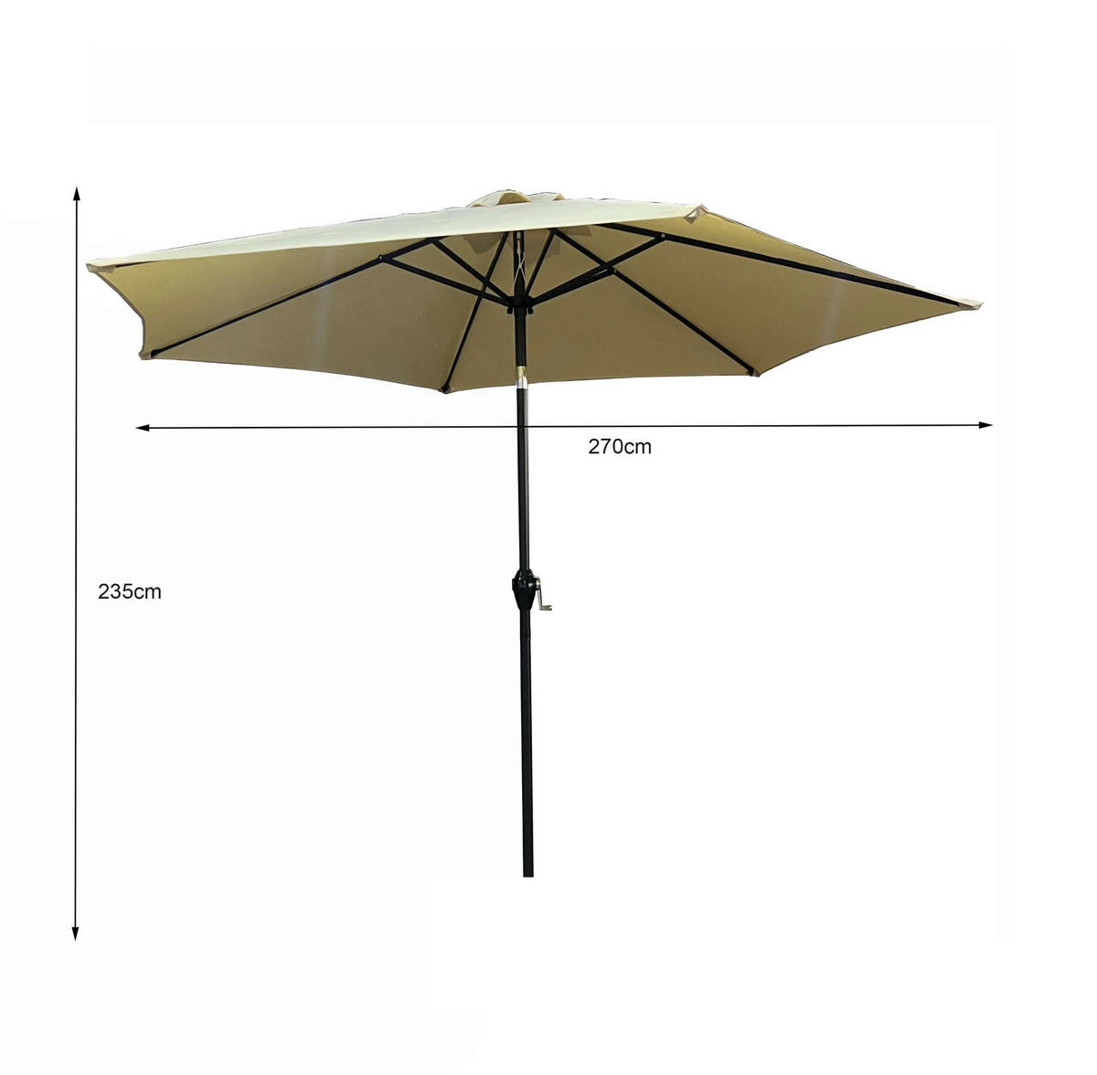 SONNENSCHRIM Beige 235/270 cm - Beige/Schwarz, Metall (270/270cm) - Akord