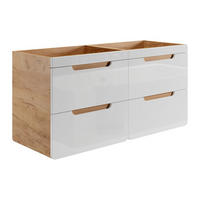 WASCHBECKENUNTERSCHRANK - 120cm x 46cm - MDF - naturfarben hell, weiß - ARUBA - Naturfarben, Holz (120/59/46cm) - Vente-Unique