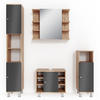 BADMÖBEL-SET Fynn Eiche 4 Teile - Eichefarben/Anthrazit, Holzwerkstoff (60/54/32cm) - Vicco