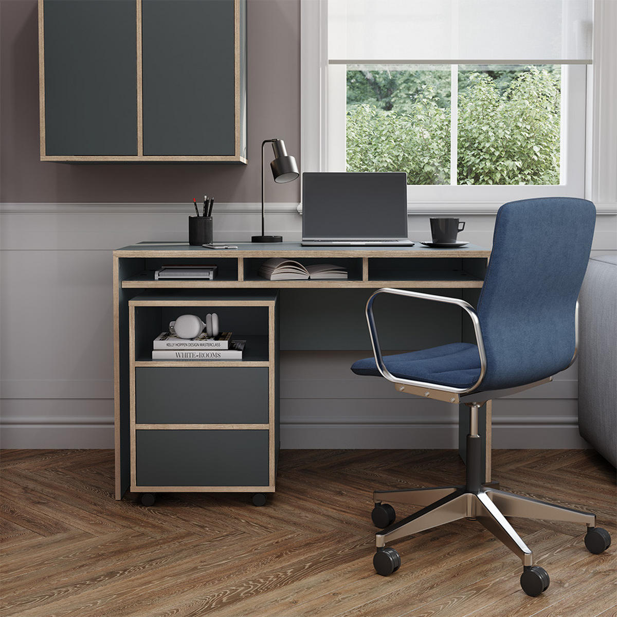 PSACÍ STŮL Tetrix Antracit - antracitová/béžová, kompozitní dřevo (55/112/75cm) - Vicco