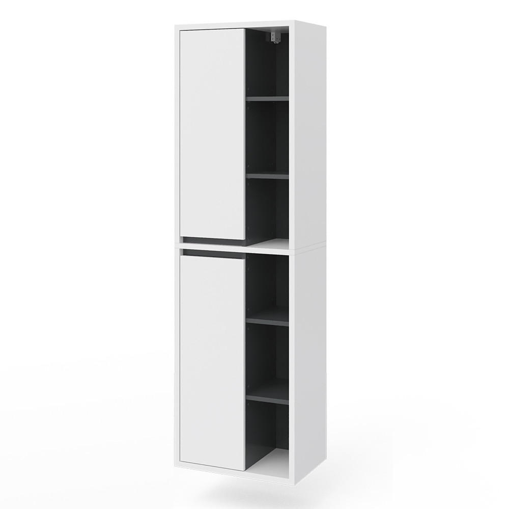 BADSCHRANK Viola Weiß 50 x 170 cm - Weiß, Holzwerkstoff (50/170/33cm) - Vicco