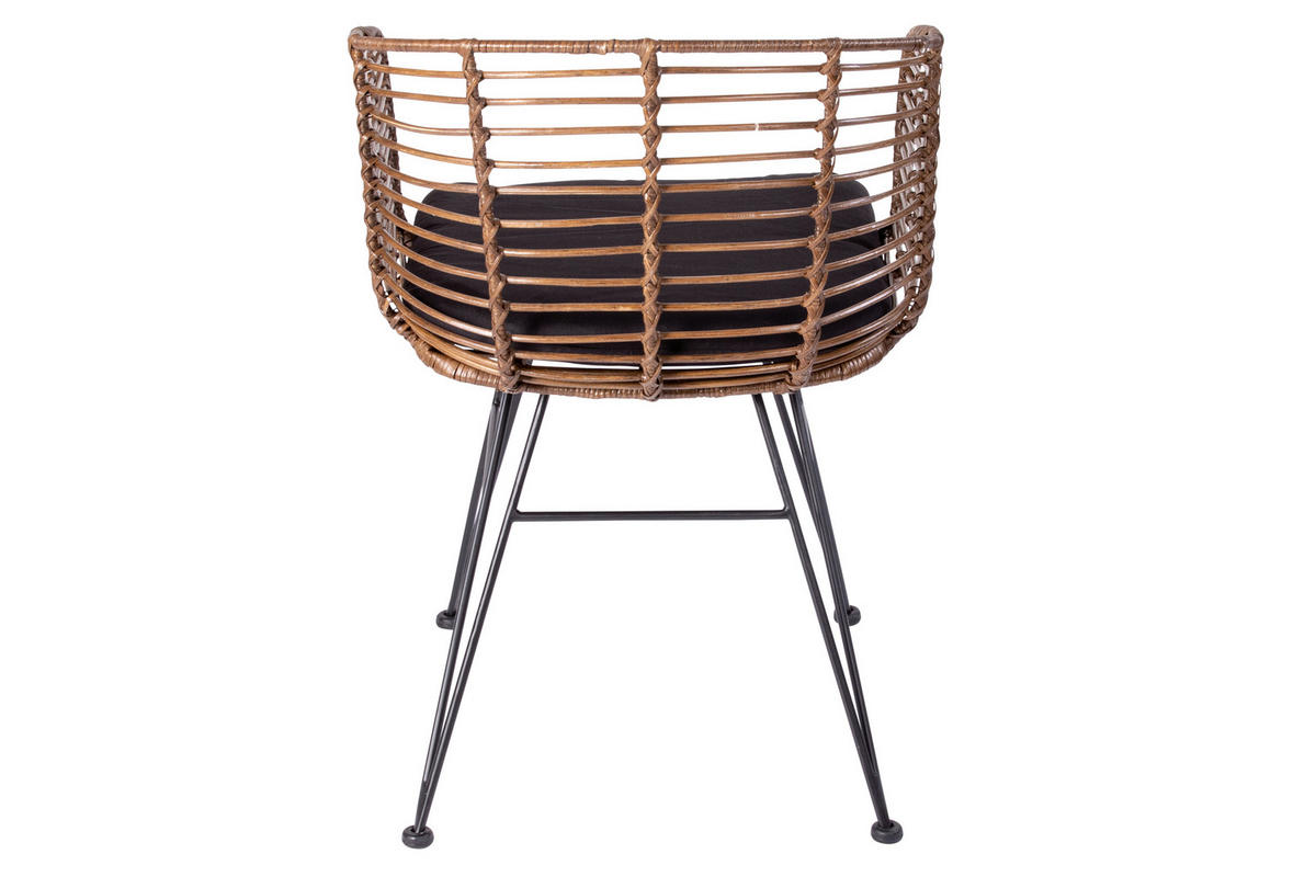 ESSZIMMERSTUHL NAIROBI - Nussbaumfarben/Schwarz, Naturmaterialien/Metall (45/77/45cm) - SAM