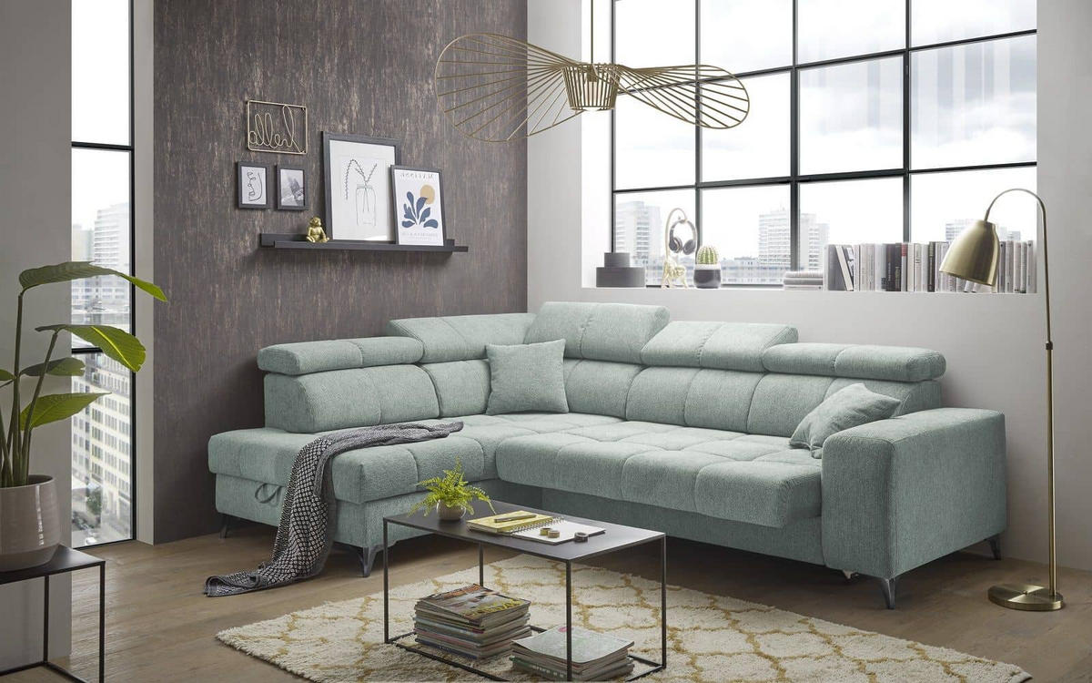 ECKSOFA mit elektrischer Wallaway-Funktion und vielseitigen Anpassungsmöglichkeiten - Blau, Textil (282/198cm) - ed exciting design