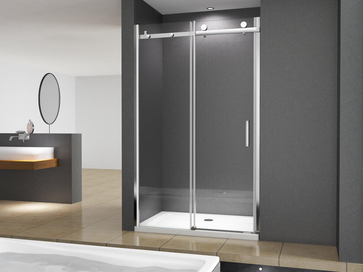 DUSCHKABINE Victoria 110x195 cm Schiebetür Silber - Silberfarben, Glas (1/110/195cm) -  Glaswerk Westfalen