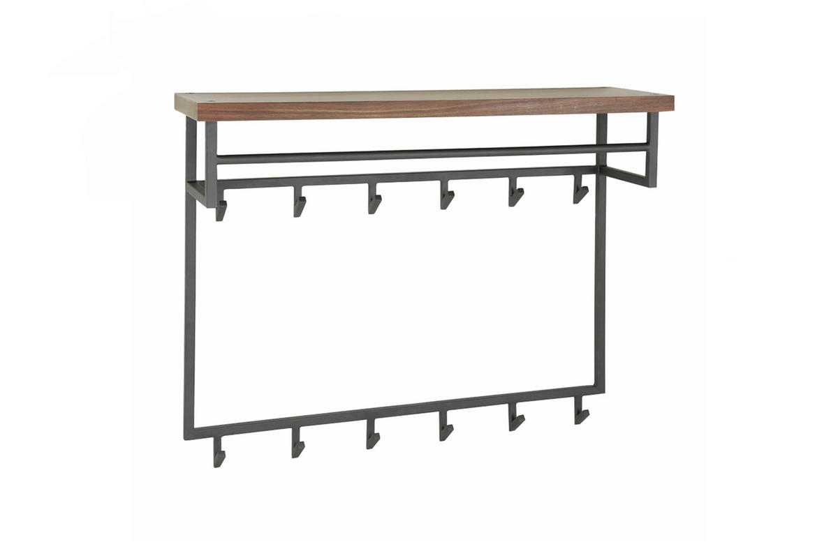GARDEROBE ADELIA Grau Nussbaum - Grau, Metall (100/80/30cm) - KAWOLA