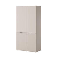 KLEIDERSCHRANK ZEN (Modular, Cashmere Matt, Rillenfront, 2-türig) - Kaschmir/Schwarz, Holz/Holzwerkstoff (101/200/51cm) - Ravio