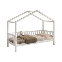 HAUSBETT Kapua 90x200 auch als Bodenbett Kiefer Massivholz Weiß - Weiß, Holz (90/200cm) - 58aufmkessel
