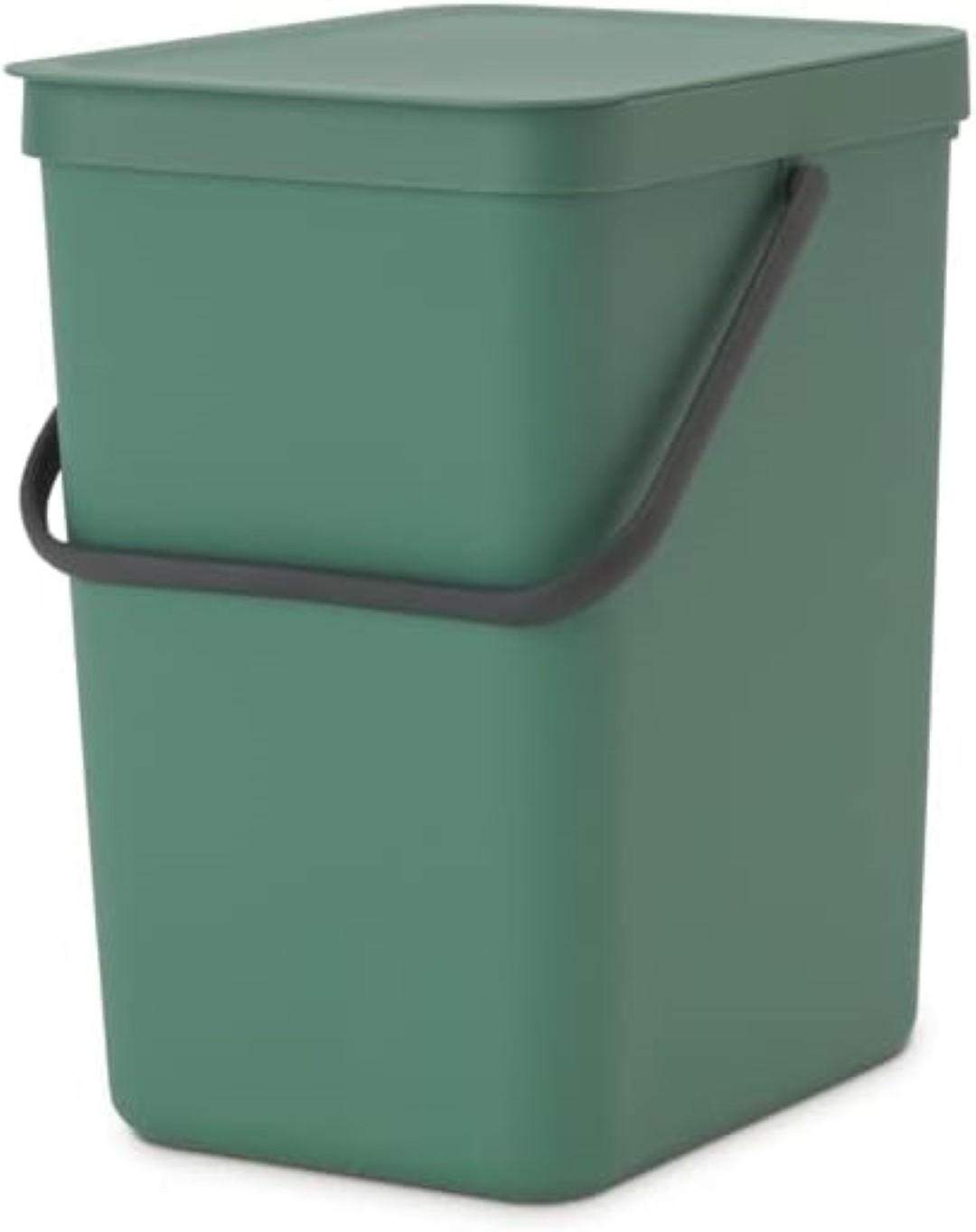 MÜLLEIMER Mit Stay Open Deckel 25 Liter 40 x 26,8 x 34,5 cm Kunststoff Dunkelgrün - Grün, Kunststoff (26.8/40/34.5cm) - PROREGAL