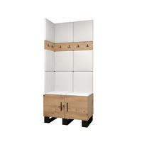 GARDEROBEN-SET 196/84/45,6 - Schwarz/Eiche Artisan, Holz/Kunststoff (84/196/45.6cm) - Abiks Möbel