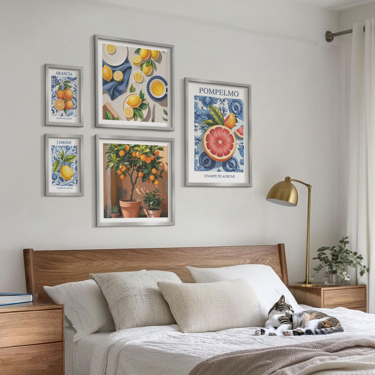 WANDBILDER 5er Set - 50x50 cm & 20x30 cm & 40x60 cm Silberner Rahmen - Stilvolle Grafik, Ballerina-Architektur - Silberfarben, Kunststoff (40/60cm) - ArtPrintCave