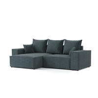 ROHOVÁ SEDAČKA SENSO, textil, Modrošedá - černá/šedohnědá, dřevo/kompozitní dřevo (255/148cm) - AltaBeds