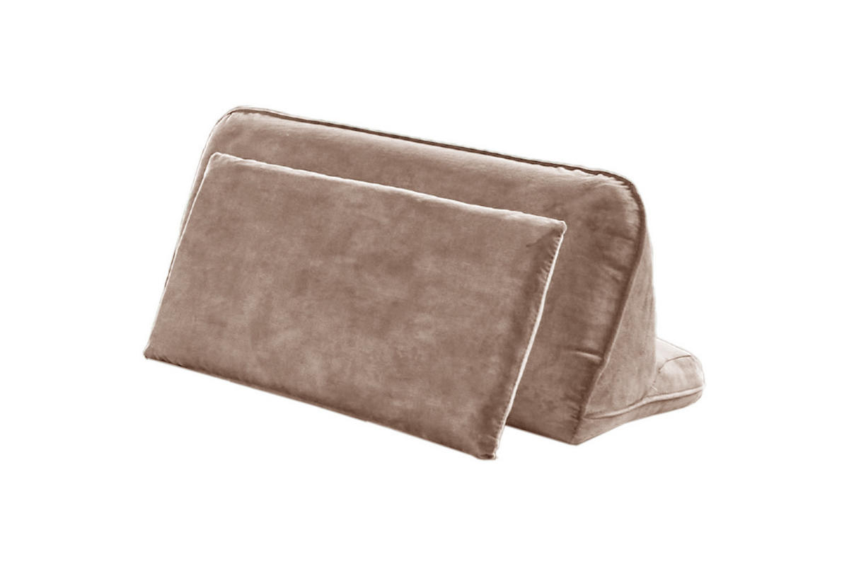 RÜCKENKISSEN WIOLO Taupe Velvet - Taupe, Textil (80/46cm) - KAWOLA