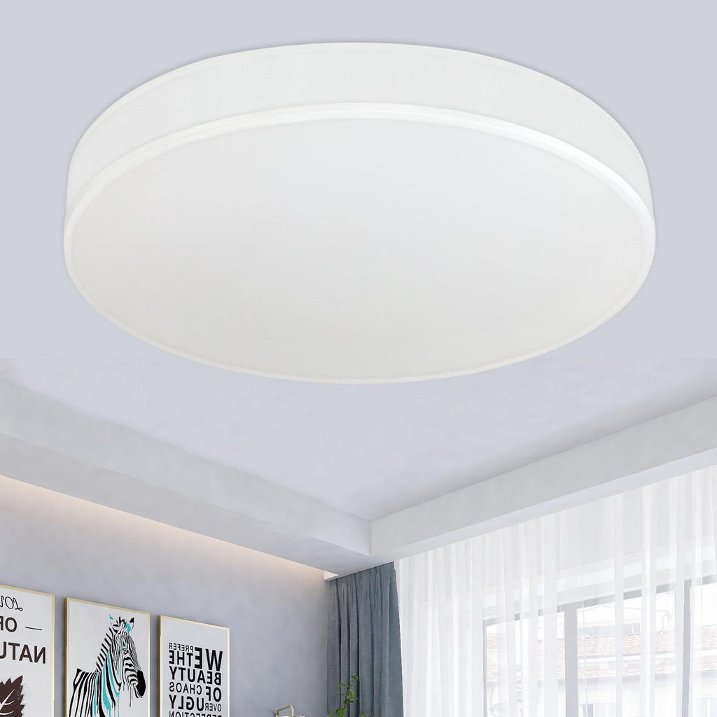 Thumbnail - Nettlife Led-Deckenleuchte, Weiß, Textil, 30x6x30 cm, Lampen & Leuchten, Innenbeleuchtung, Deckenleuchten