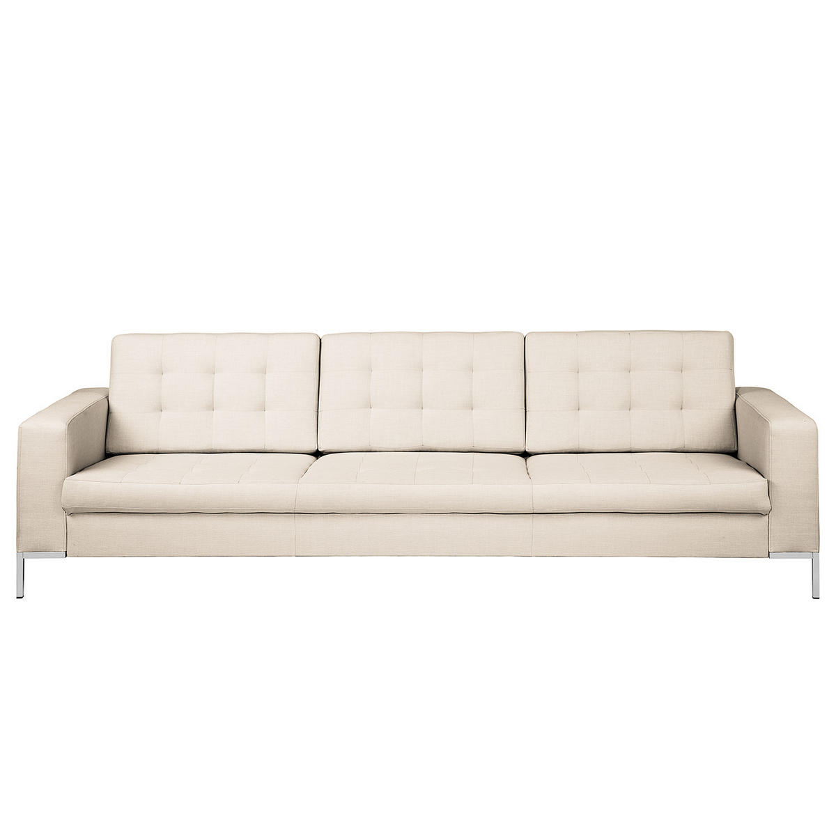 3-SITZER SOFA - Stoff, Beige - Beige, Textil (248/80/87cm) - home24