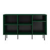 SIDEBOARD Mirka, Grün, offene Fächer, Minimalistisch - Dunkelgrün/Schwarz, Holzwerkstoff/Metall (130/80/30cm) - Dancan