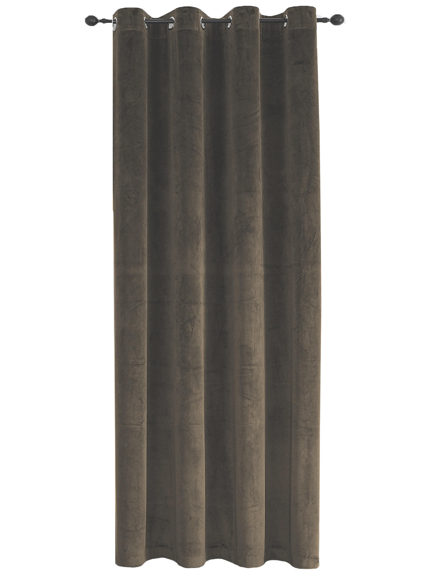 VORHANG Ösen Samt 140/175 cm braun - Braun, Textil (140/175cm) - TiborTex