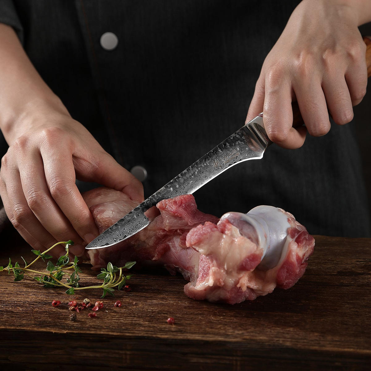 AUSBEINMESSER 16 cm - Braun, Holz/Metall (30cm) - Wakoli