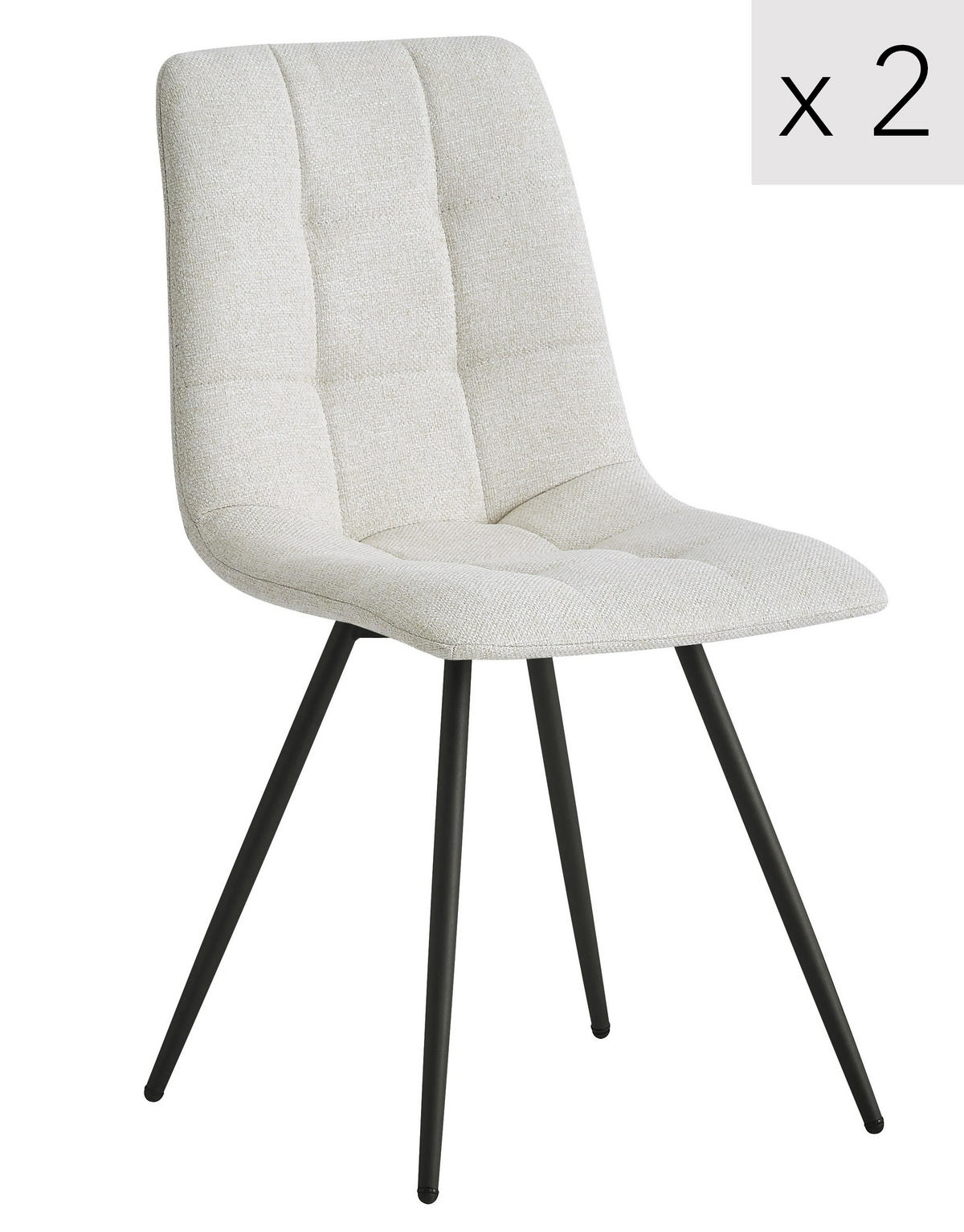 STUHL 2er-Set Stoff Beige - Beige, Textil (45/85/55cm) - Nordlys