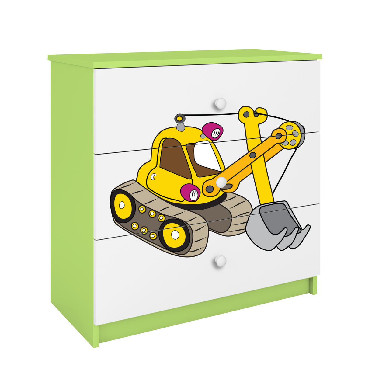 KOMMODE Babydreams Excavator 81/81/41 - Grün, Holzwerkstoff (81/81/41cm) - RAUMHIRSCH FURNITURE