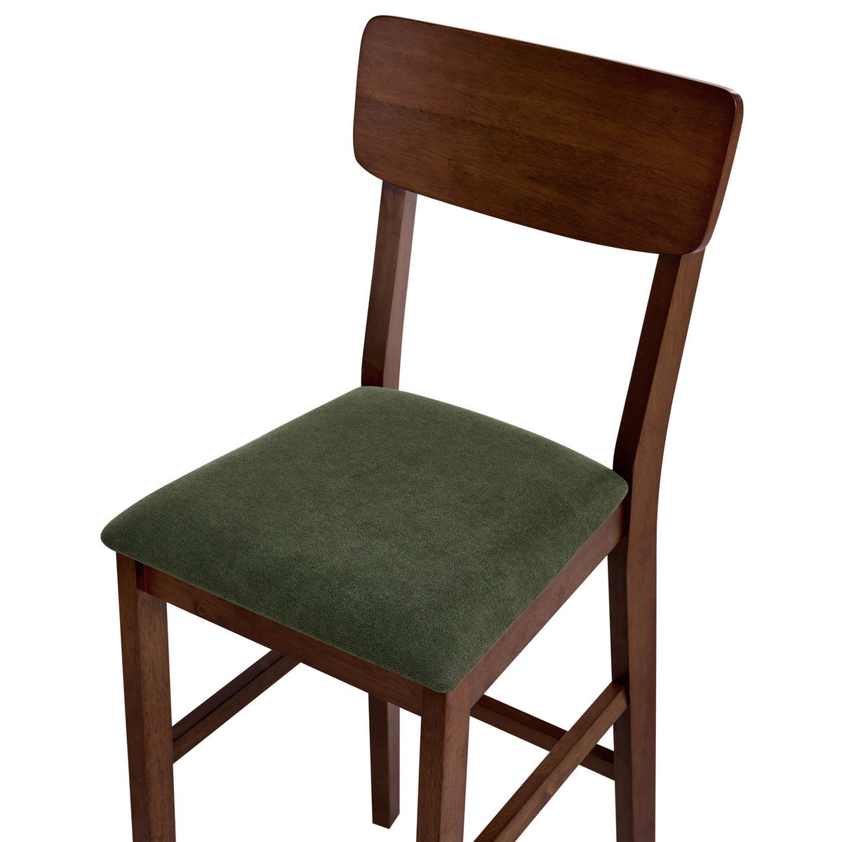 BARSTÜHLEN 2er-Set Dunkelgrün Ambler - Dunkelgrün/Dunkelbraun, Holz (44/113/53cm) - Beliani
