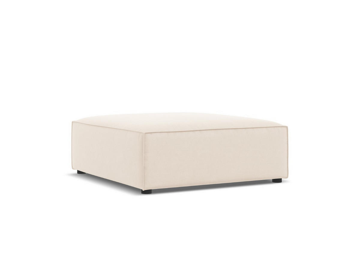 POUF Jodie aus Samt leichtes beige - Beige, Textil (80/40/102cm) - Micadoni
