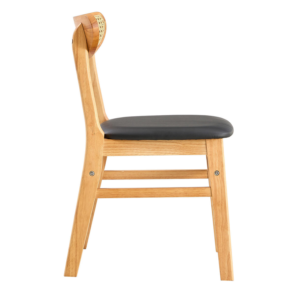 STUHL-SET DE-36740 2 Stück mit Rattan-Rückenlehne Natur - Naturfarben, Holzwerkstoff (43.9/78.7/45cm) - ComfortXL