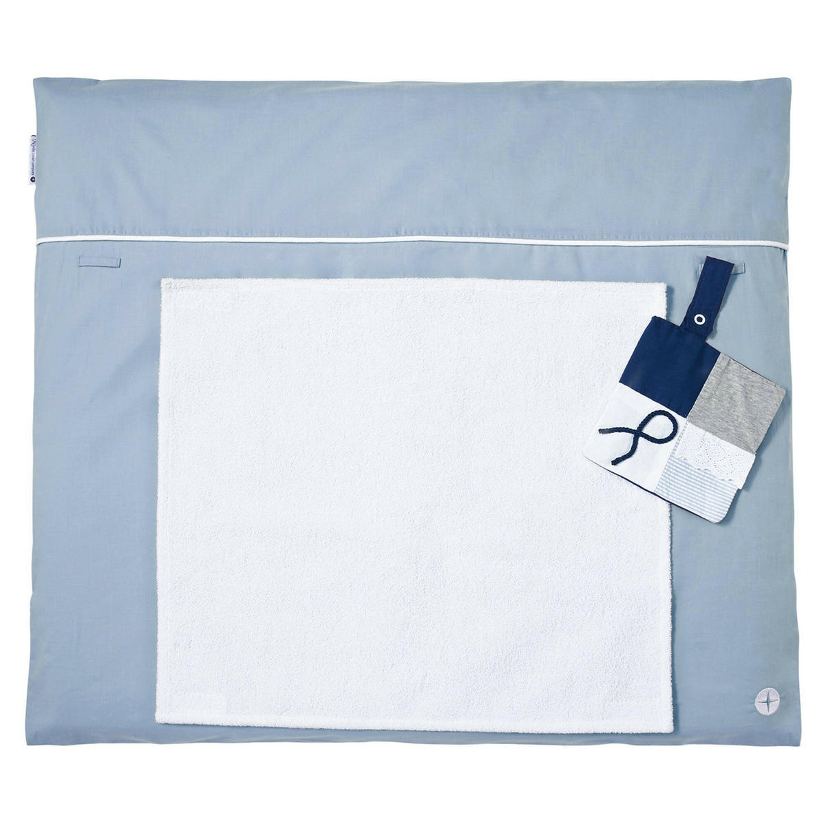 WICKELAUFLAGE Blau Grau - Grau, Textil (80/70cm) - nordic coast company