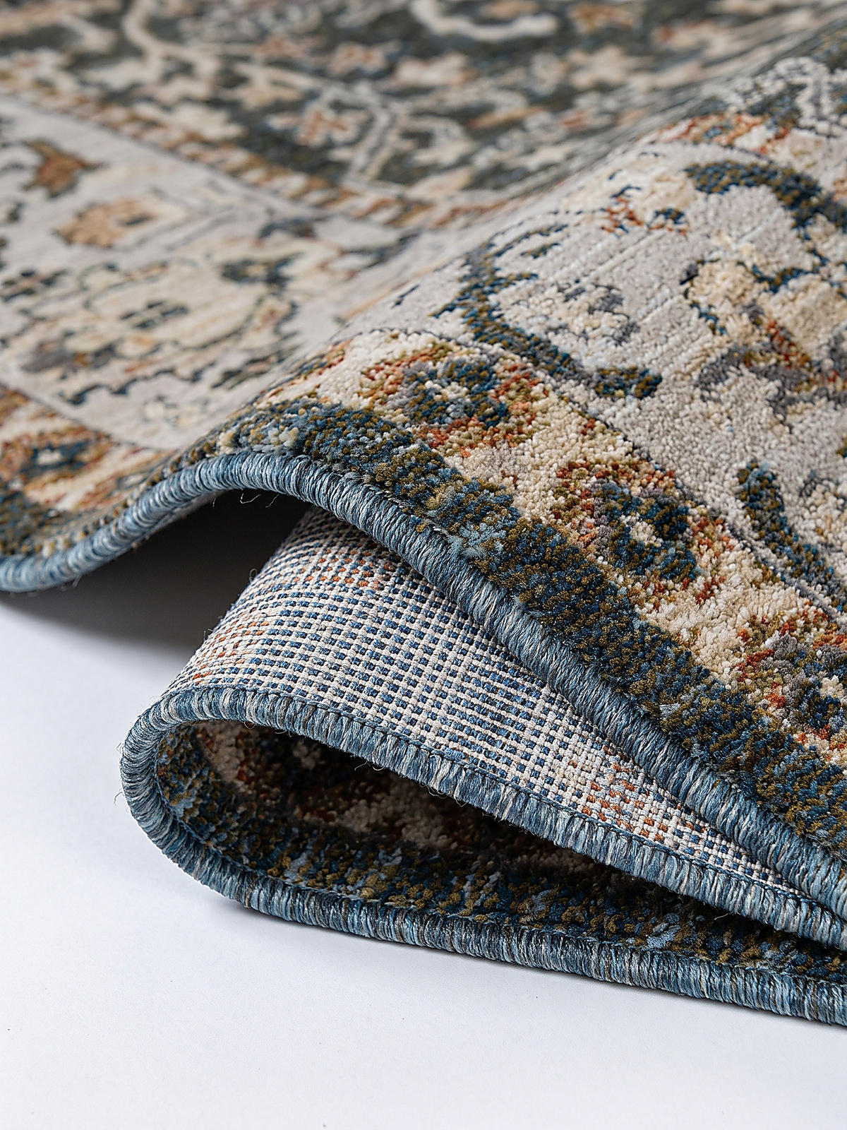 STRUKTURTEPPICH TRURO, Blumenmuster, Erdtöne-Grün, 200 x 300 cm - Grün, Textil (200/300cm) - KADIMA DESIGN