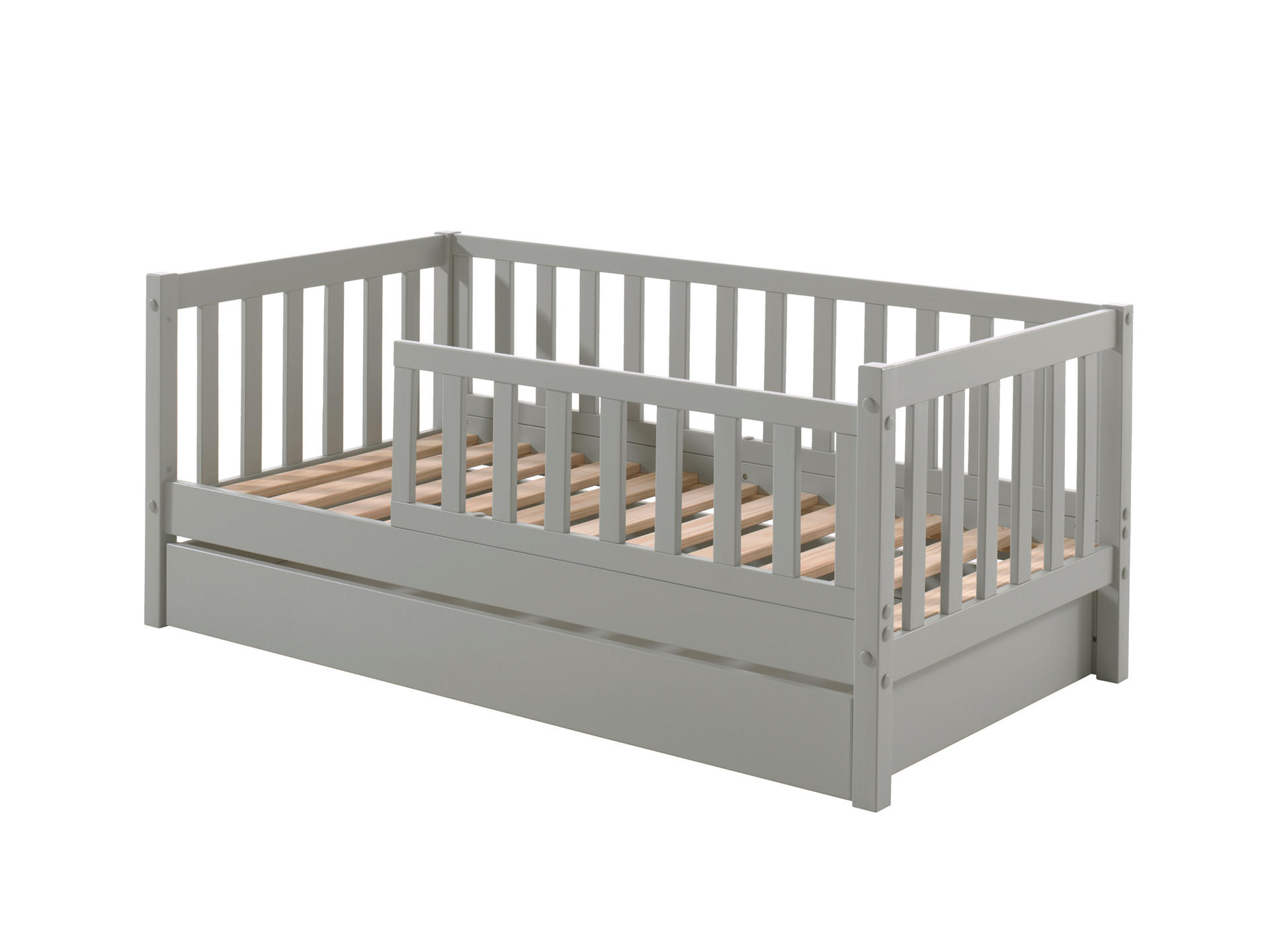 KINDERBETT TODDLER Grau 76x148x60 cm - Grau, Holz - FURNLUX