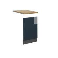 FRONTBLENDE Fame-Line Dunkelblau Hochglanz 45 cm, AP Eiche - Anthrazit/Dunkelblau, Holzwerkstoff (45/67.4/1.6cm) - Vicco