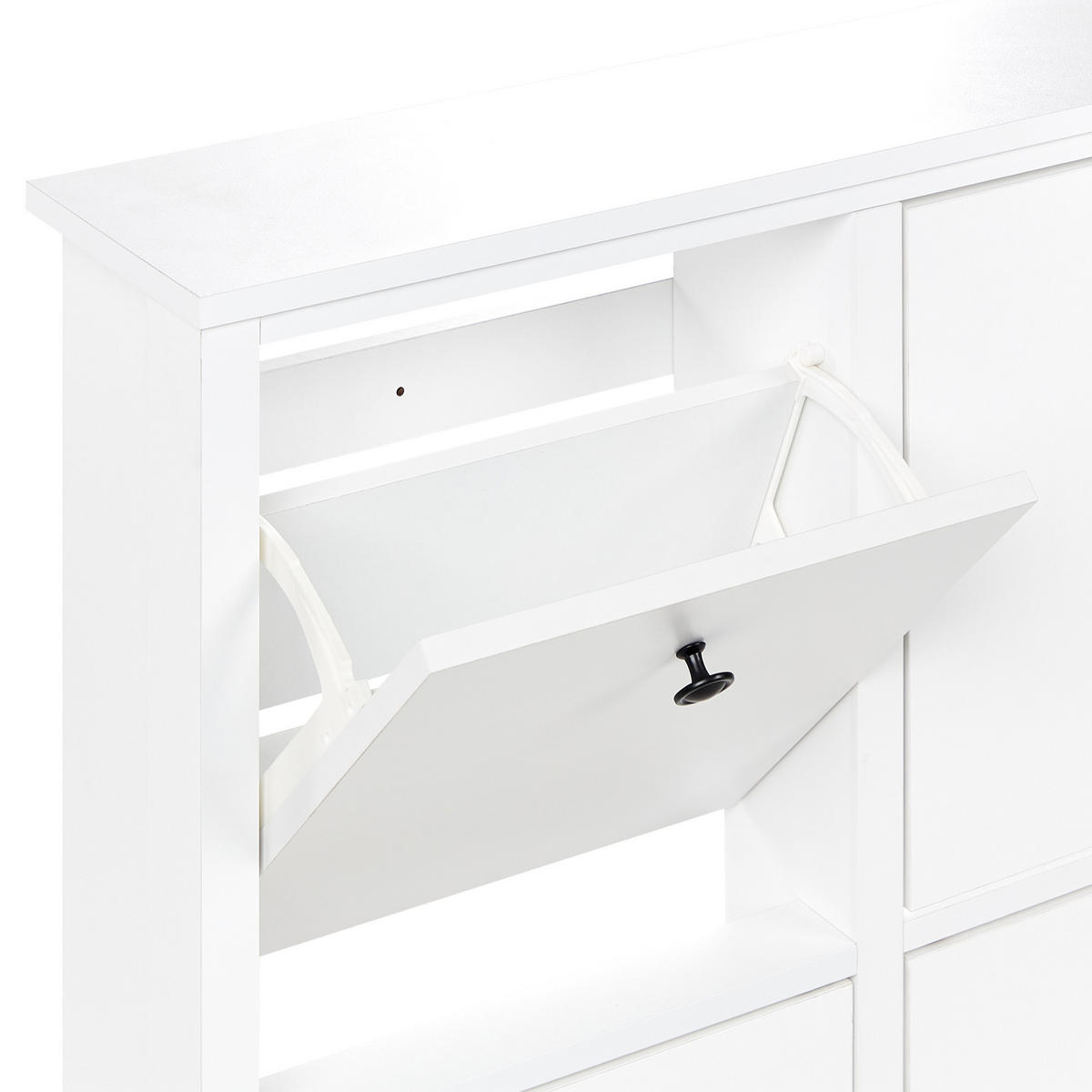 SCHUHSCHRANK Weiß Gibson - Weiß, Holzwerkstoff (80/90/20cm) - Beliani