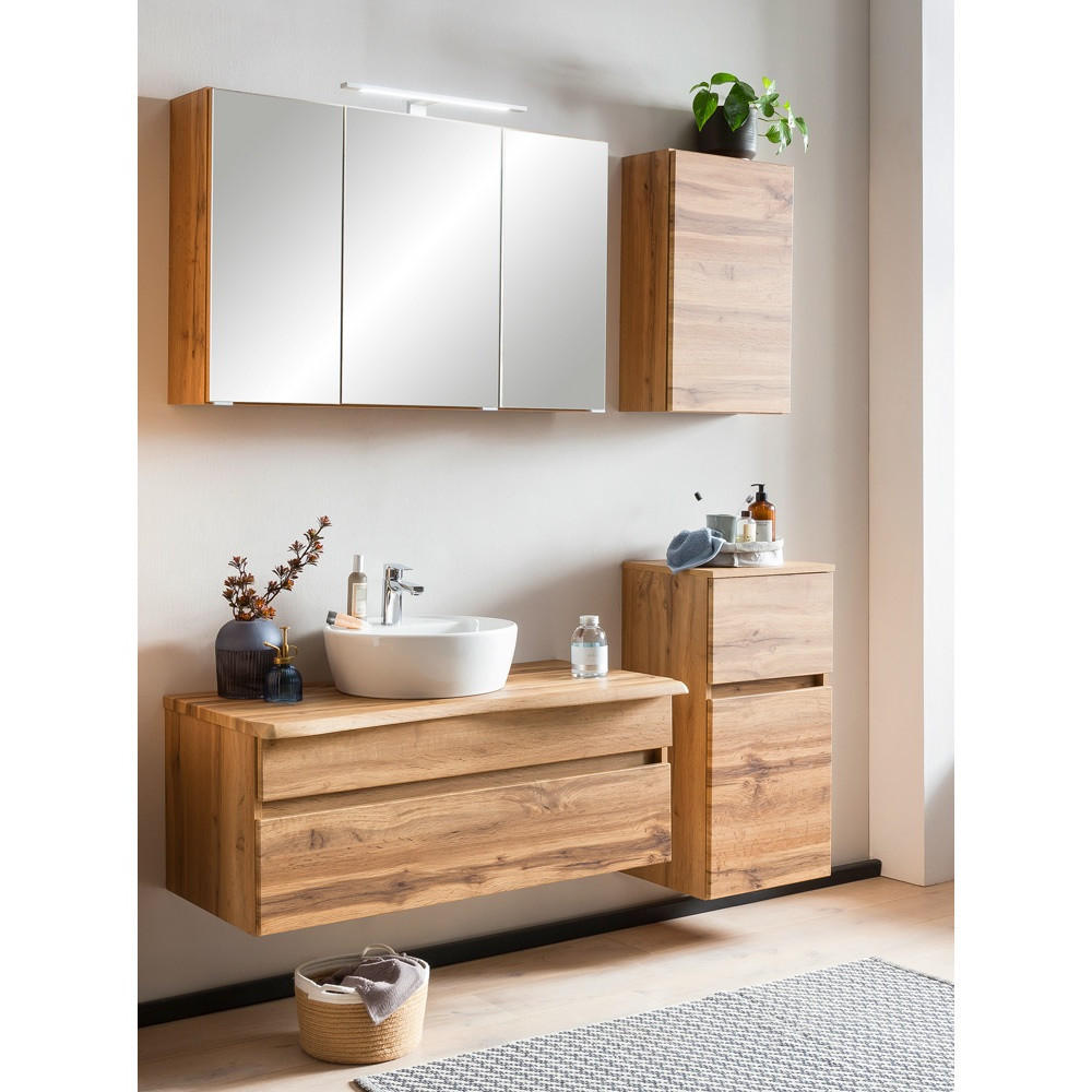 BADMÖBEL-SET 4-TLG. Vidago-03 - Braun, Holzwerkstoff (156/200/52cm) - Lomado