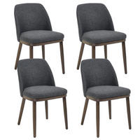 ESSZIMMERSTUHL 4er Set Leinen Holzbeine Grau - Grau, Textil (47/78/51cm)