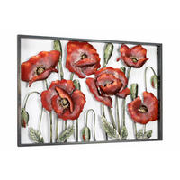 METALLBILD Rot 90/60 cm - Rot/Grün, Metall (2.8/60cm) - KUNSTLOFT