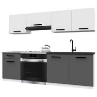 KUCHYNSKÁ linka Italia 1 180 cm, s pracovnou doskou, bielo-sivá matná - sivá/biela, drevo (180/143/60cm) - B BELINI GROUP