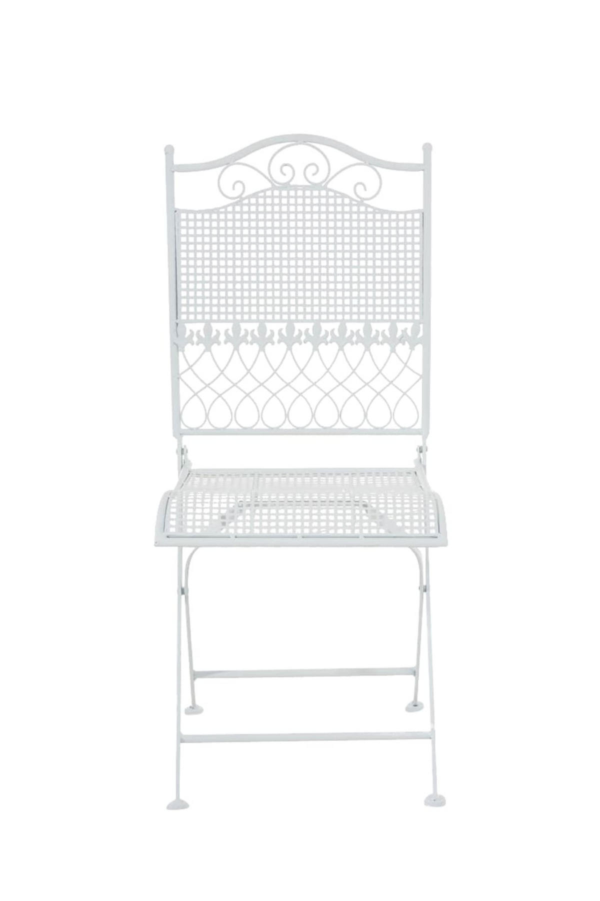GARTENKLAPPSTUHL 2er Set Metall Weiß - Weiß, Metall (41/91/50cm) - CLP
