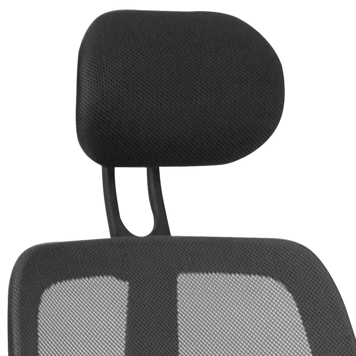 BÜROSTUHL Schwarz Stoff drehbar mit Armlehnen, Kopfstütze und 120 kg Belastbarkeit X-XL - Schwarz, Textil (57/127/61cm) - KADIMA DESIGN